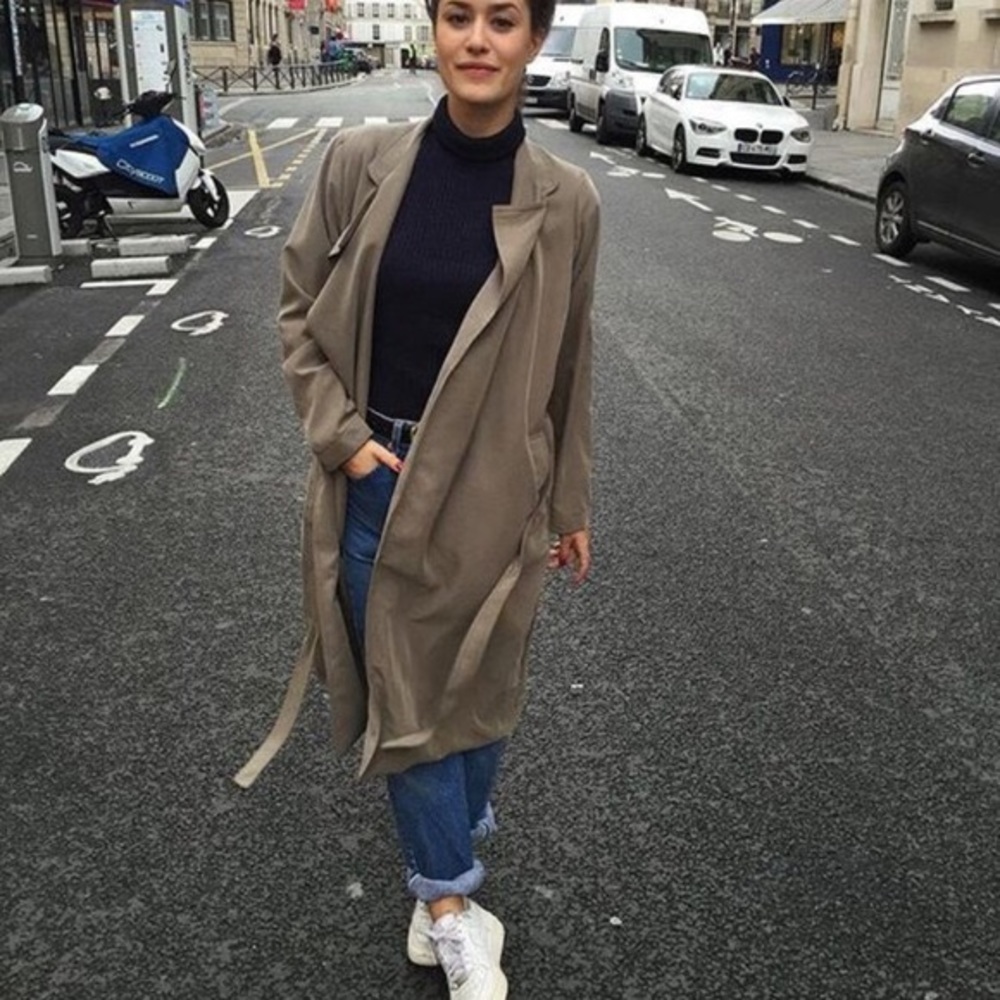 American Apparel Green Trench Coat